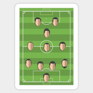 Football Formation 4-3-1-2 Sticker